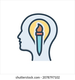 Icono de ilustración de color vectorial para creativo