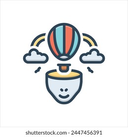 Vector colorful illustration icon for creative mind