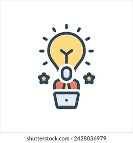 Vector colorful illustration icon for creator