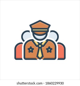 Vector colorful illustration icon for crew