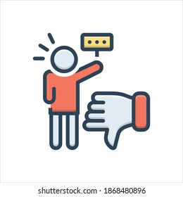 Icono de ilustración de color vectorial para crítico