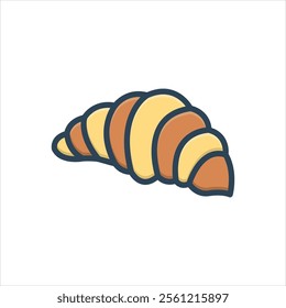 Vector colorful illustration icon for croissant