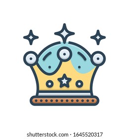 Vector colorful illustration icon for crown