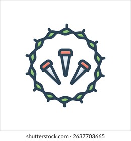 Vector colorful illustration icon for crown of thorn