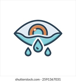 Vector colorful illustration icon for cry
