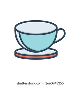 Vector colorful illustration icon for cup