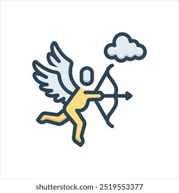 Vector colorful illustration icon for cupid