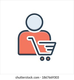 Icono de ilustración de color vectorial para el cliente