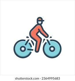 Vector colorful illustration icon for cycling