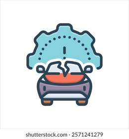 Vector colorful illustration icon for damage