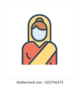 Vector colorful illustration icon for dame 