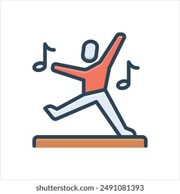 Vector colorful illustration icon for dance