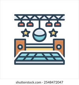 Vector colorful illustration icon for dance floor