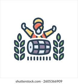 Vector colorful illustration icon for dance in field