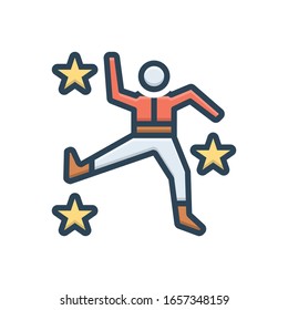 Vector colorful illustration icon for dancer