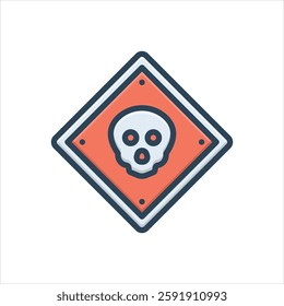 Vector colorful illustration icon for danger sign