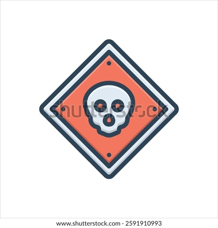 Vector colorful illustration icon for danger sign