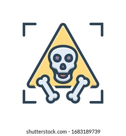 Vector colorful illustration icon for dangerous