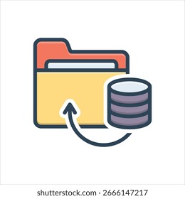 Farbiges Vektorgrafik-Symbol für die Datenspeicherung