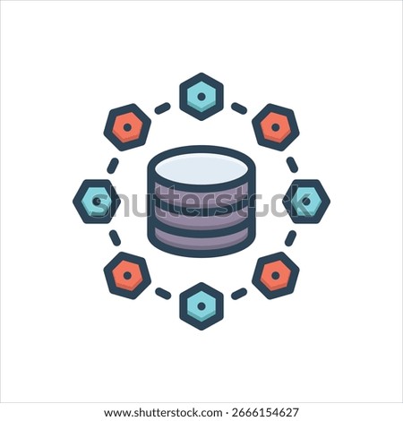 Vector colorful illustration icon for data interface