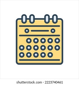 Vector colorful illustration icon for days
