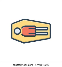 Vector colorful illustration icon for dead