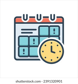 Vector colorful illustration icon for deadline