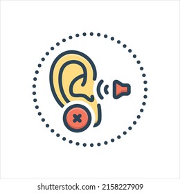 Vector colorful illustration icon for  deaf