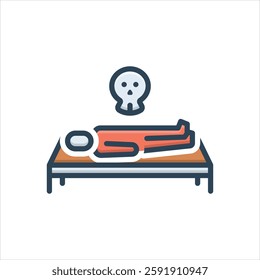 Vector colorful illustration icon for death