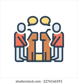 Vector colorful illustration icon for debate