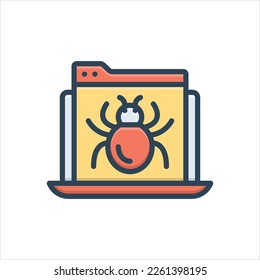 Vector colorful illustration icon for debug