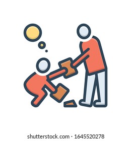 Vektorillustration-farbiges Illustrationssymbol für Anstand