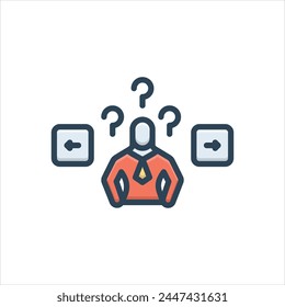 Vector colorful illustration icon for decision making