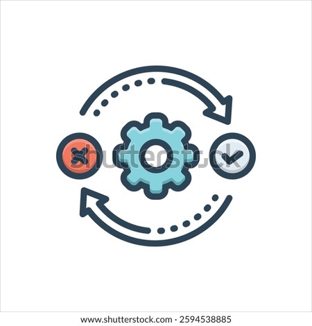 Vector colorful illustration icon for decision