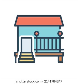 Vector colorful illustration icon for deck