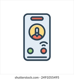 Icono de ilustración colorida de Vector para declinar