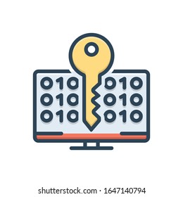 Vector colorful illustration icon for decrypting