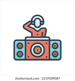 Vector colorido icono de ilustración para deejay