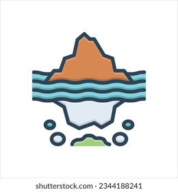 Vector colorful illustration icon for deep