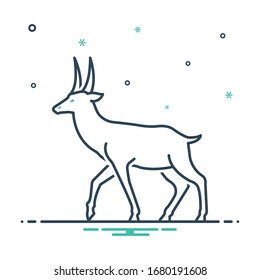 Vector colorful illustration icon for deer