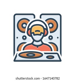 Vector colorful illustration icon for dejaying