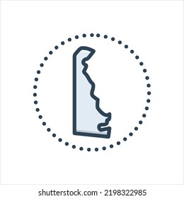 Vector colorful illustration icon for delaware