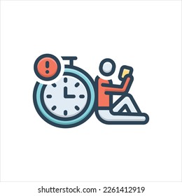 Vector colorful illustration icon for delayed