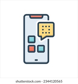 Vector colorful illustration icon for deleted
