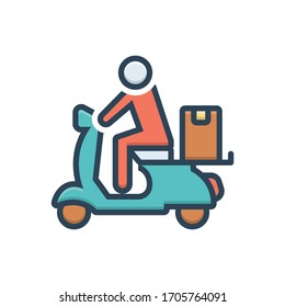 Icono de ilustración de color vectorial para la entrega