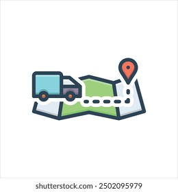 Vector colorful illustration icon for delivery location