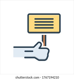 Vector colorful illustration icon for demonstrate