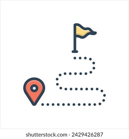 Vector colorful illustration icon for destination