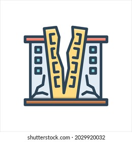 Vector colorful illustration icon for  destroyed