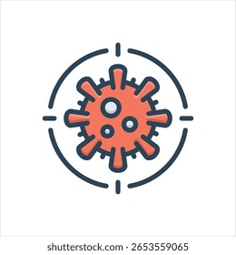 Farbiges Vektorgrafik-Symbol zum Erkennen des Virus